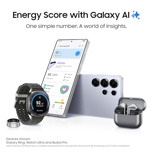 SAMSUNG Galaxy S25 Ultra Cell Phone, 256GB AI Smartphone, Unlocked Android, AI Camera, Fast Processor, Long Battery Life, 2025, US 1 Yr Manufacturer Warranty, Titanium Silverblue